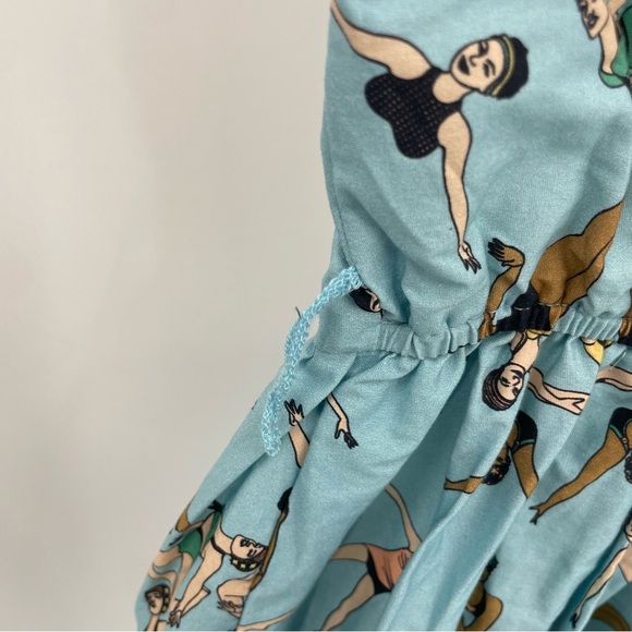 ModCloth X Dupenny optimistic effect dress synchronized Swimmers blue Sz M - Picture 4 of 10